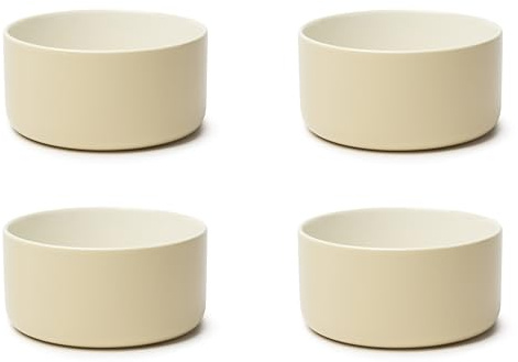 Excelsa Nordic Trendy - Juego de 4 cuencos de cerámica, color crema, 450 ml