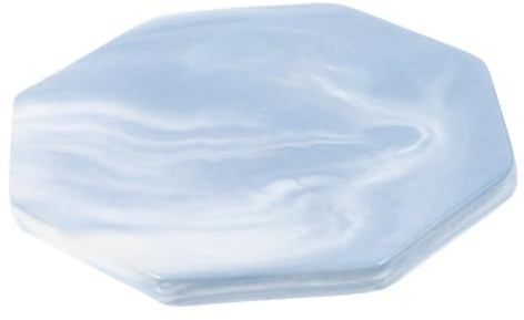 SAFIGLE Placa Soporte Cerámica para Sellos de Cera Base Anticalórica Octogonal Azul Resistente al Calor para Sellado Delicado y Fácil Desmoldeo