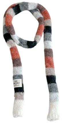 Strickschal – bunt gestreifter Halswickel, Taschengriff, Choker, Strickschal für Herbst, kaltes Wetter, Alltag, Outdoor-Aktivitäten, Reisen, Urlaub, Foto, multifunktional, traditionelles Halstuch, B