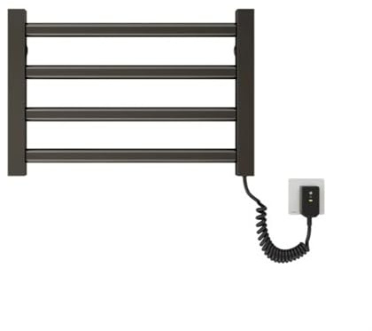 Troqullium Scaldasalviette Intelligente, radiatore a Parete da 80 W, Piccolo radiatore Elettrico for Bagno a 4 Barre, Temperatura costante di 55 °C for prevenire ustioni(Black-Right Line)