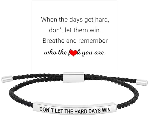 NlsqEU armband 'Don't Let The Hard Days Win', unisex armband flätad, God is in Control armband, inspirerande armband för kvinnor och män