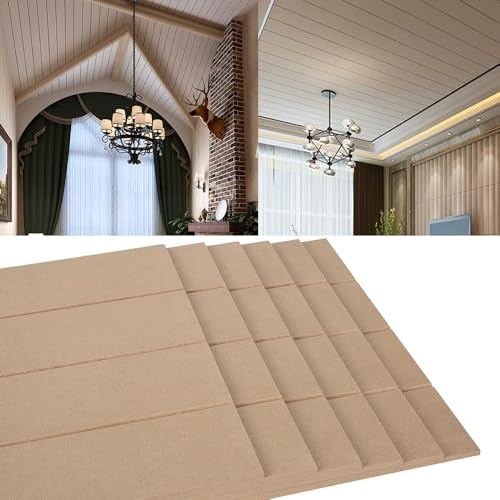 6PCS 3D Wall Panels Kit, 6mm MDF, 120x40x0.6cm | Interior Decor, Modern Textured Wall Covering, Easy DIY Installation, Home & Office Wall Decor