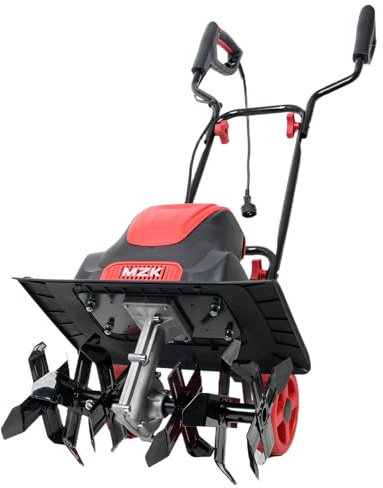 MZK 41cm Arbeitsbreite1600W Elektrische Bodenhacke mit 21cm Arbeitstiefe, klappbarem Handgriff und Transporträdern, Motorhacke für Rasen, Garten und Hof