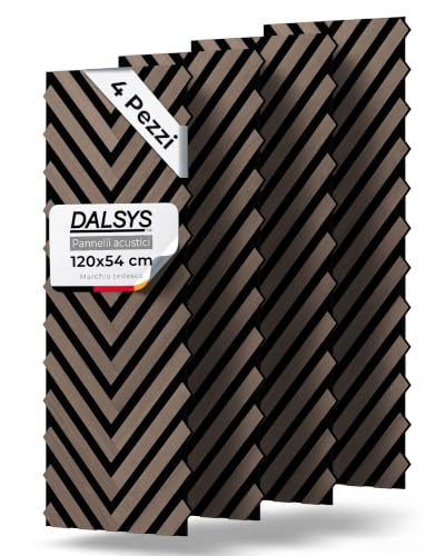 Dalsys 4x Akustikpaneler med fiskbensmönster 120 x 54cm Valnöt trä