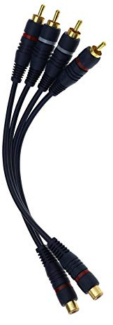 ENET 2pcs RCA Phono Y Câble Répartiteur Câble 1 Femelle à 2 Mâle Adaptateur Audio Connecteur Amplificateur Voiture