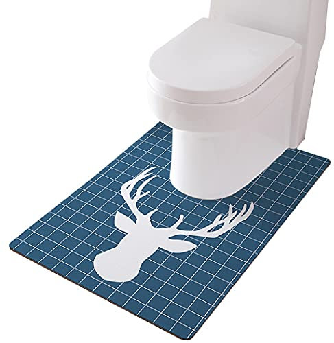 ZESLIV WC Vorleger mit Ausschnitt 90 * 60cm rutschfeste Badematte Badezimmerteppich Toilettenmatte Badgarnitur Badteppich