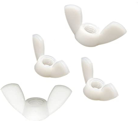 CONPHERON M8 Dado ad Alette in Plastica Dado a Farfalla in Nylon, Bianco, 10 Pezzi