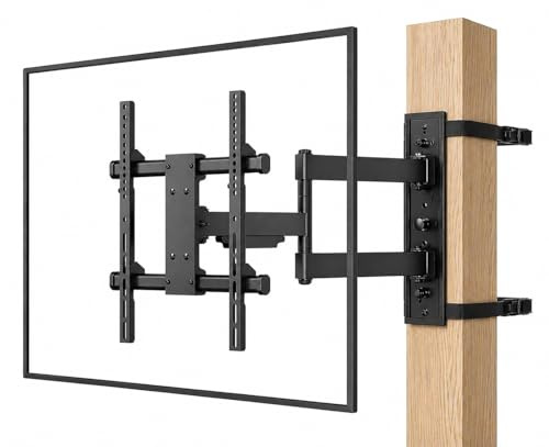 ZeboZap ZZTVA2044 DIY Gazebo TV Mount | No Drill Full Motion | Outdoor Mount | Patio | Pergola | Post | Stainless Steel Screws | Weatherproof | Holds 80lbs | Black