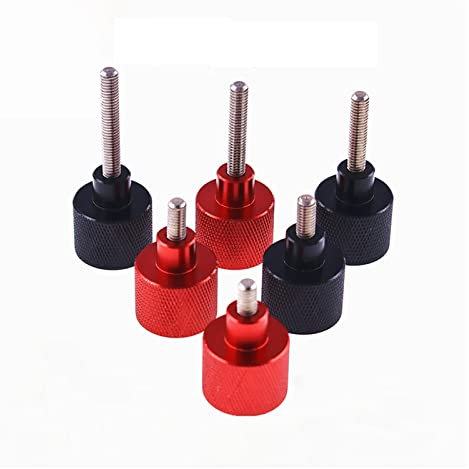 GSGC 1/4 Kameraschrauben for Schnellwechselplatte, Aluminium-Rändelschraube, hohe Stufe, handfest anziehende Schraube, 6–60 mm, Edelstahlgewinde (Color : Red, Size : 60MM_1/4-20)