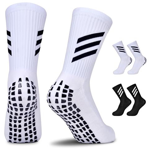 JUYANO Fußball Socken Kinder, Grip Football Socks Jungen Fussball Socken, Fussballsocken Kinder Atmungsaktive Anti Sportsocken Für Laufe Basketball Rugby Tennis (6-14 ahren)