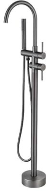BiaoTeng Freistehende Badewanne Mit Armatur Chrom 360° Drehung Messing Mit 1, 5 m Brauseschlauch Standarmatur Freistehende Badewanne, Chrom