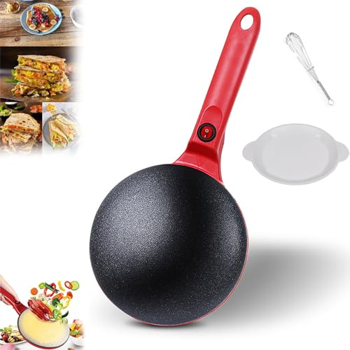 8 Portable Instant Crepe Maker, Electric Non-stick Crepe Makers, 15s Quick Heat, with Batter Bowl & Egg Whisk, 600W MINI Household Pizza Pancake Machine, for Crepes, Pancakes, Tortillas