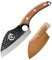Plys Cuchillo de Chef, cuchillo de cocina japonés con funda de cuero: cuchillo profesional afilado, mango de madera, cuchillo de carnicero asiático original para exteriores
