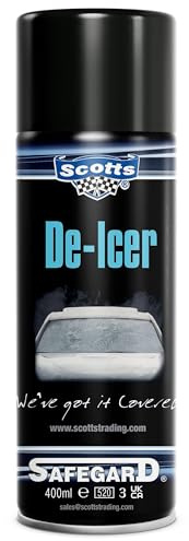Scotts Premium De-Icer | Quick, Effective, Fast Acting Defreeze Spray for Car Windows, Windscreens and Headlamps. Ideal for Frozen Locks and Prevents Refreeze | 400ml Deicing Spray