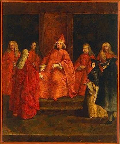 POSTERIIk Vintage Abstrakt auf Leinwand Vintage Wandbild der Doge Grimani auf seinem Thron von Pietro Longhi Tier Poster für Wanddekoration 60x90cm