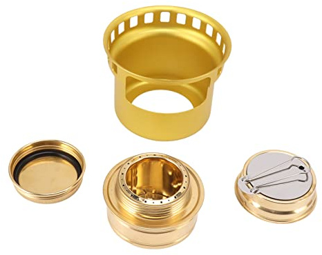 Réchaud à Alcool, Brûleur à Alcool Portable Trangia Réchaud à Alcool avec Poignée étendue pour Camping Pique-nique (GOLD)