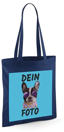NIMAMA Tragetasche Jutebeutel Bedrucken Lassen - Mit Wunschfoto personalisiert - Einkaufstasche als Geschenk für Damen und Herren selbst gestalten