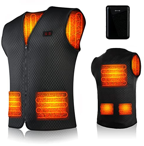 SKKAEO Chaleco Calefactable Hombre Mujer - Chaqueta Calefactable, 10000mAh Batería Chaleco Calefactor para Deporte de Invierno (Talla:L)
