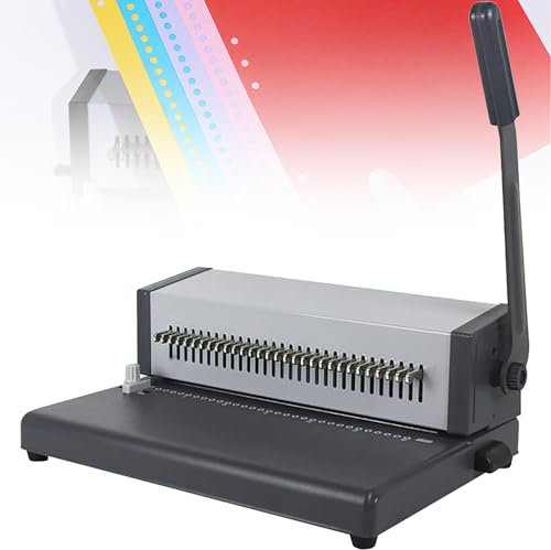 Pveanns Manuelle Bindemaschine, Bindestanzmaschine, 30-Loch-Loseblatt-Stanzmaschine, 2,5 mm, 4,5 mm, 6,5 mm Verstellbarer Rand für tägliche Bürodokumente, A4-Papier