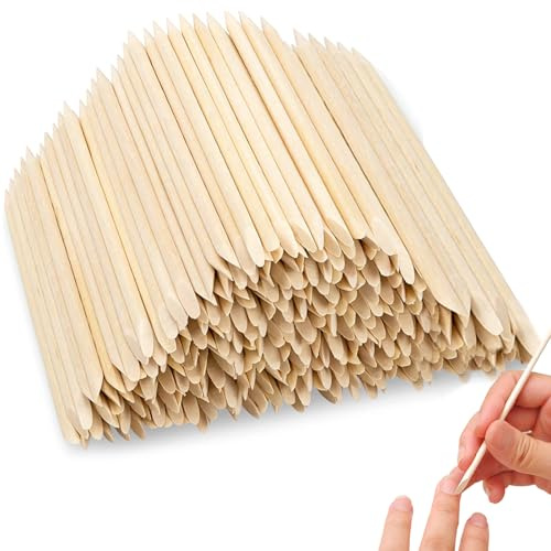 YHTCC 200 Pcs Eyebrow Wax Sticks, Waxing and Cuticle Sticks | Pointed and flat wooden sticks for eyebrow waxing, cuticle care, nail art, wax application and craft projects