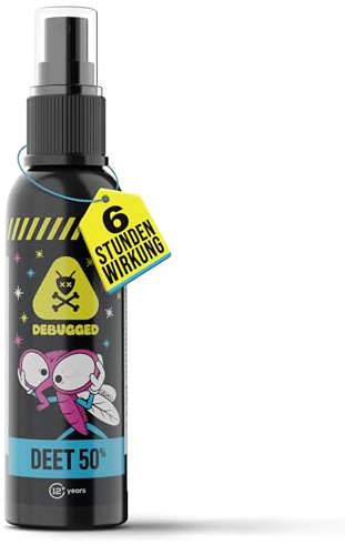 DEET 50% Mückenspray & Zeckenspray - Mückenschutz für Tropen und Outdoor - Insektenschutz gegen Mücken, Moskitos & Zecken - 100ml