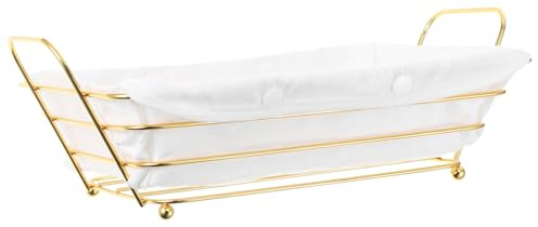 JECOMPRIS Panier De Rangement En Fil De Fer Doré Rectangulaire Pour Fruits Et Pain, Panier à Œufs Minimaliste Et Ajouré, Organiseur La Cuisine Multifonction Pour Table Et Garde-manger