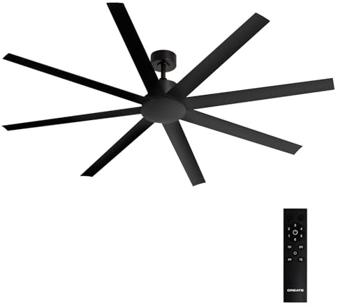 CREATE / WIND INDUSTRIAL/Ventilateur de plafond noir avec télécommande