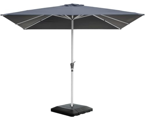 RANSENERS Sonnenschirm 300 x 300 cm mit Kreuzfuß, Schirmständer Inklusive, 8 Rippen, Extra-Dicker Gewebe, UV 50+, für Garten, Terrasse, Cafe im Freien