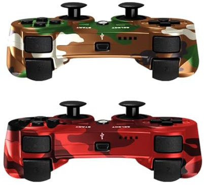 SWCTIM P3 Controller Wireless 2 Pack,Verbesserte Fernbedienung für P3 | 6-Achsen Gyro Sensor,Doppelter Vibration,USB-Ladekabel,Camo Rot und Camo Grün