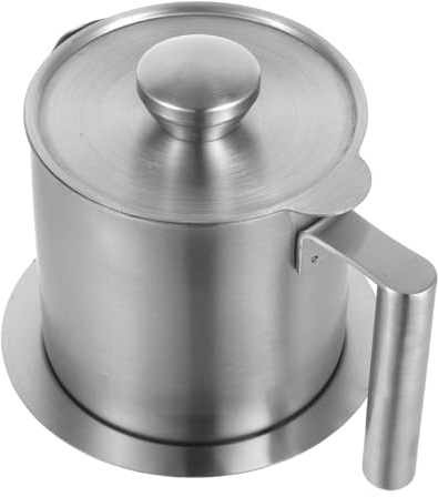 UTHCLO Colador De Aceite 1,2l Olla Coladora De Grasa Contenedor De Grasa Acero Inoxidable 304 Filtro De Malla Fina Con Tapa Uso Doméstico Cocina Hogar