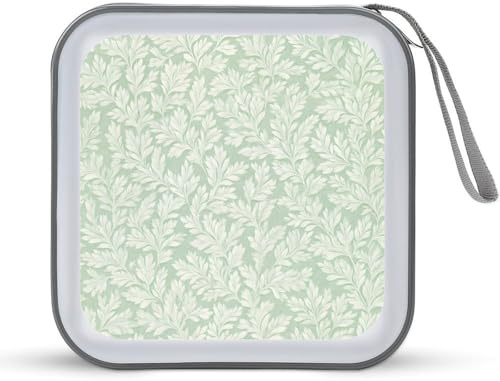 Jubonexis Estuche de almacenamiento portátil para CD o DVD, diseño de hojas de helecho pequeño