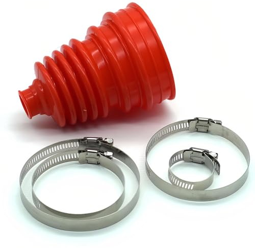TUPOSTAR Guardapolvo Universal De Silicona para Fuelle De Eje HomocinéTico, Kit De Abrazadera Redonda De Velocidad Constante con RóTula, Kit De Fuelle De Eje HomocinéTico,Rojo