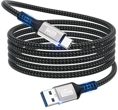 USB A auf USB C Kabel 3M,10Gbit/s Datenübertragung 3A Schnellladekabel für iPhone 17/16/15/Pro Max Samsung Galaxy S24 S23 S22 S21,A55 A54 A35 A16/iPad Pro/externe SSD/USB auf Typ C Gerät