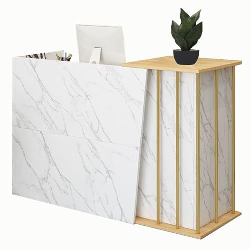 GDBTDL Mostrador de Recepción Multifuncional con Almacenamiento, Escritorio de Recepción Moderno para Oficina, Empresa, Salón, Tienda o Vestíbulo Comercial