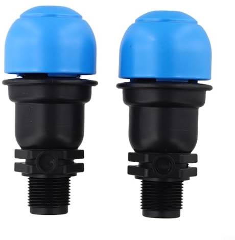 Upluxmira 2er-Pack PP-Ablassventil, 1,9 cm NPT Außengewinde, Vakuum- und Entlüftungsventil, Bewässerungssysteme, Rasen, Heimgarten und landwirtschaftliche Tropfanwendungen (1,9 cm)