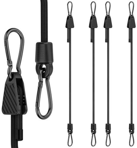 4 Stück Expander mit Haken 100 cm, Spanngummi mit Haken für Sonnensegel, Verstellbare Gummispanner zur Fixierung von Plane Gepäck Fahrrad Garten Camping