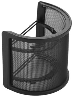 AMSLSIU Paravientos de micrófono Filtro universal Cubierta de micrófono ligera en forma de U Malla metálica que evita la distorsión del sonido Equipo, Negro sin Algodón, 3.15 x 2.95 pulgadas
