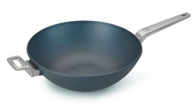 Woll Wok Diamond Lite Pro en fonte avec couvercle en verre pour plaque à induction 34 cm, hauteur 11 cm