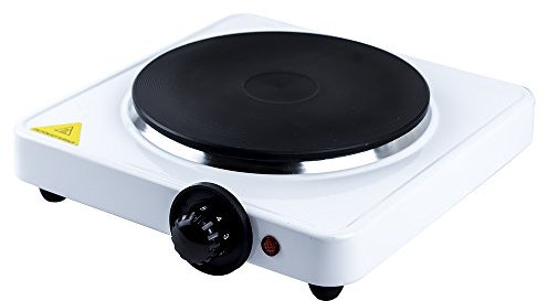 STATUS Kansas Single Hot Plate, 1500W White Electric Cooker with Stainless Steel Ring, 5 Heat Settings, Power Indicator Light, Overheat Protection, 1m Cord, (KANSAS1PKB4)