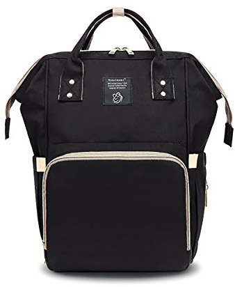 SONARIN Baby Wickelrucksack, Wickeltasche, Multi-Funktions-Reise-Rucksack-Organizer mit Flasche isoliert Taschen,Wasserdicht, Große Kapazität, Stilvoll und Langlebig, Ideal Geschenk(Schwarz)
