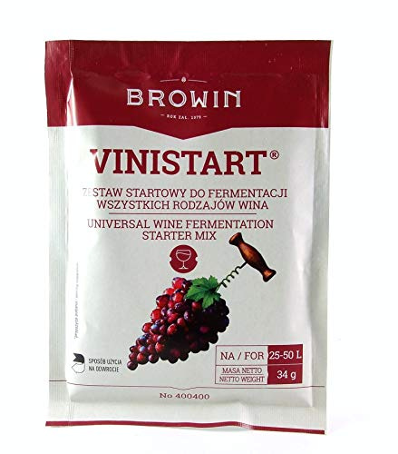 Wine Yeast Set 34g - VINISTART - Yeast + Nutrient + Vitamin B1 - Home Brew Yeasts, Wine Making Yeast