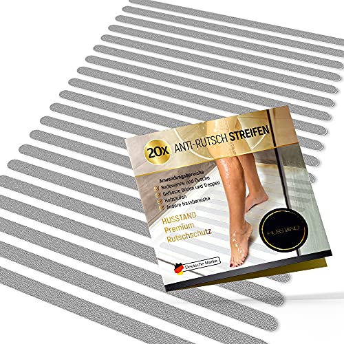husstand Anti-Rutsch Streifen für Badewanne & Dusche - 100% Transparent & Selbstklebend - Antirutsch Sticker Badewanne - Antirutschmatten - Duschmatten rutschfest