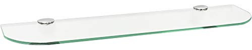 ib style® Glasregal 6mm |inkl. Befestigungsclip ROMY Verchromt| 8 Größen| 2 Dekore | Klar | 50 x 12 cm