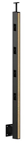 Sellon24® Holz Edelstahl Loft Industrial Geländer Schwarz Bausatz Handlauf Pfosten Eiche (Wange Pfosten SL2+Füllung)