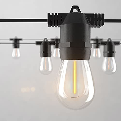 alitade 108FT (27FT*4) LED Outdoor String Light Waterproof Terrace Light, S14 Shatterproof Replaceable Bulb (4 Spare Bulbs), Connectable (Maximum 918FT) Edison Vintage Backyard, Porch, Deck Lights