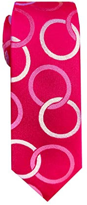 Remo Sartori - Damen-Krawatte schmal, aus rosafarbener Seide mit Sternen, hergestellt in Italien