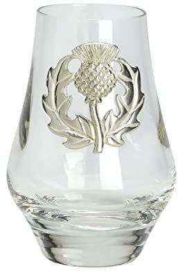 Charles Buyers Whisky Nosing Tasting Glass With Scottish Thistle Pewter Detail