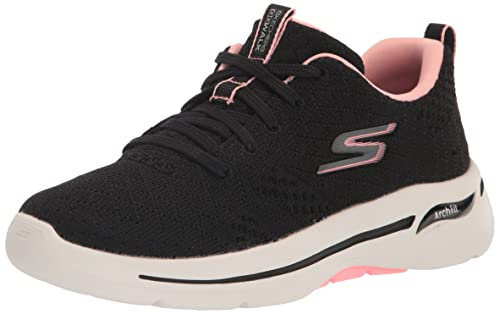 Skechers Go Walk Arch Fit-Unify, Scarpe da Ginnastica Donna, Nero e Rosa, 38 EU