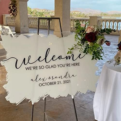 fête d'anniversaire Panneau de bienvenue de mariage, Panneau de bienvenue de mariage en acrylique, Panneau de Bienvenue Porte d'entrée(25x40cm, Autre couleur)