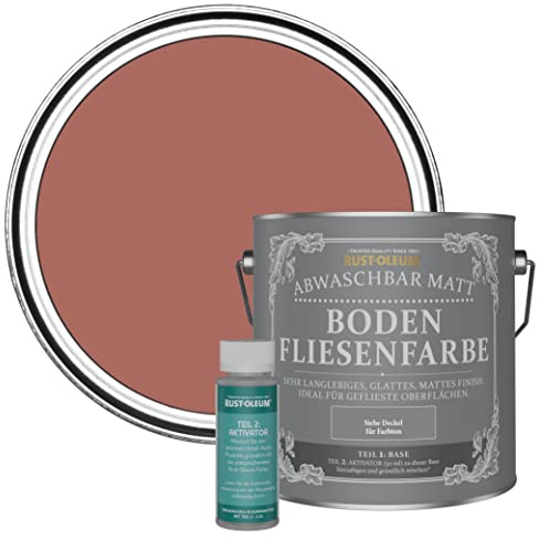 Rust-Oleum Red Washable Matt Floor Tile Paint - Salmon 2.5L